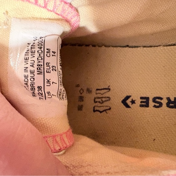 Converse Lace-up Kids Pink Sneakers - Picture 7 of 11